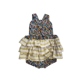 Celia Romper - Black Herringbone