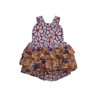 Celia Romper - Purple Floral Rainbow