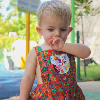 Boy's Romper - Micro Orange